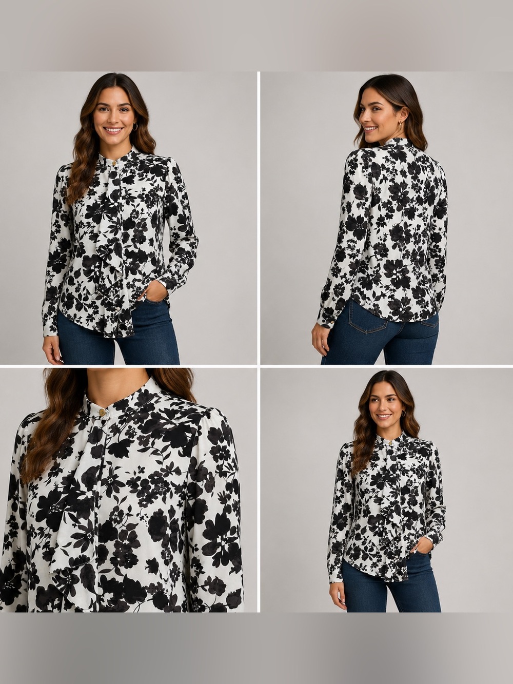 Lauren Ralph Lauren Floral Ruffle Blouse Small